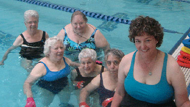 Photo of Jeanne and Class in pool